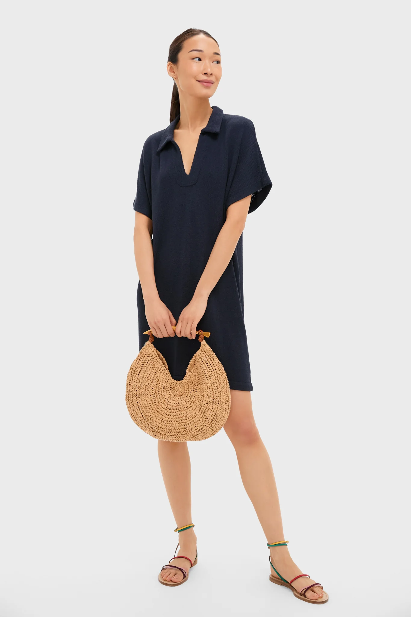 Navy Maren Mini Polo Dress - Image 2