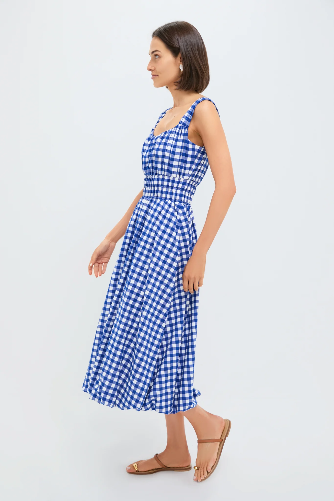 Navy Neci Gingham Tank Dress - Image 3