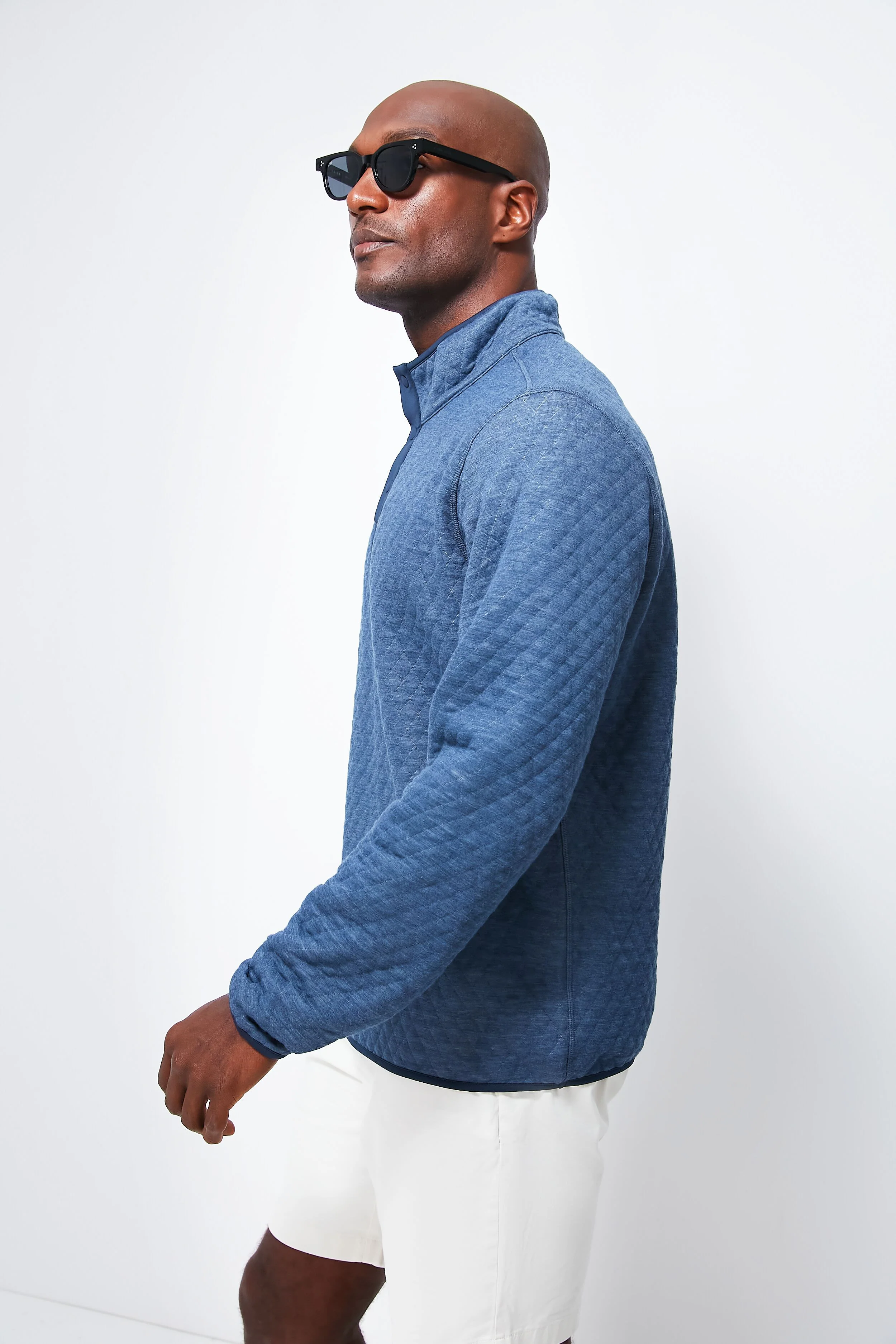 Navy Olive Heather Corbet Reversible Pullover - Image 3