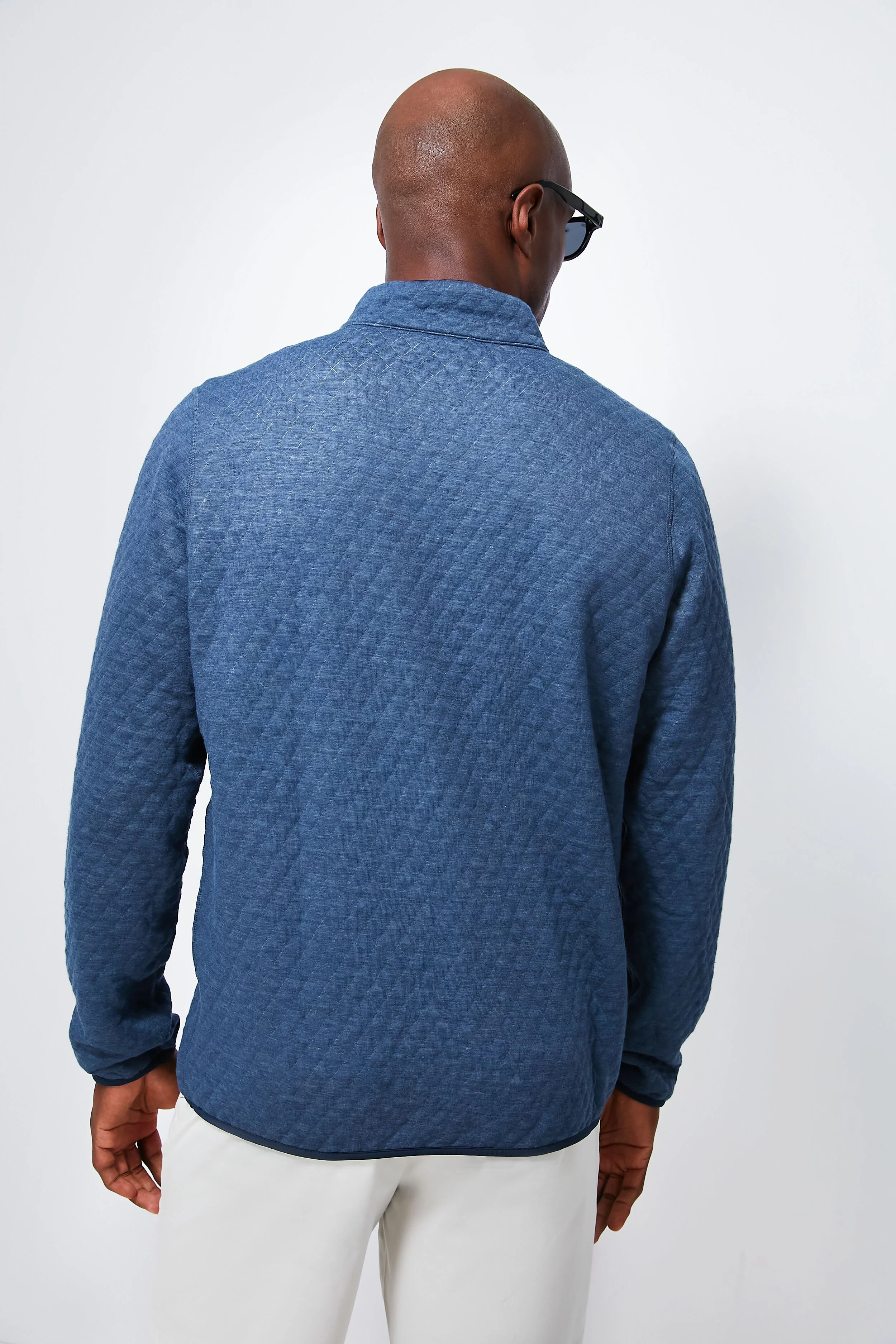 Navy Olive Heather Corbet Reversible Pullover - Image 4