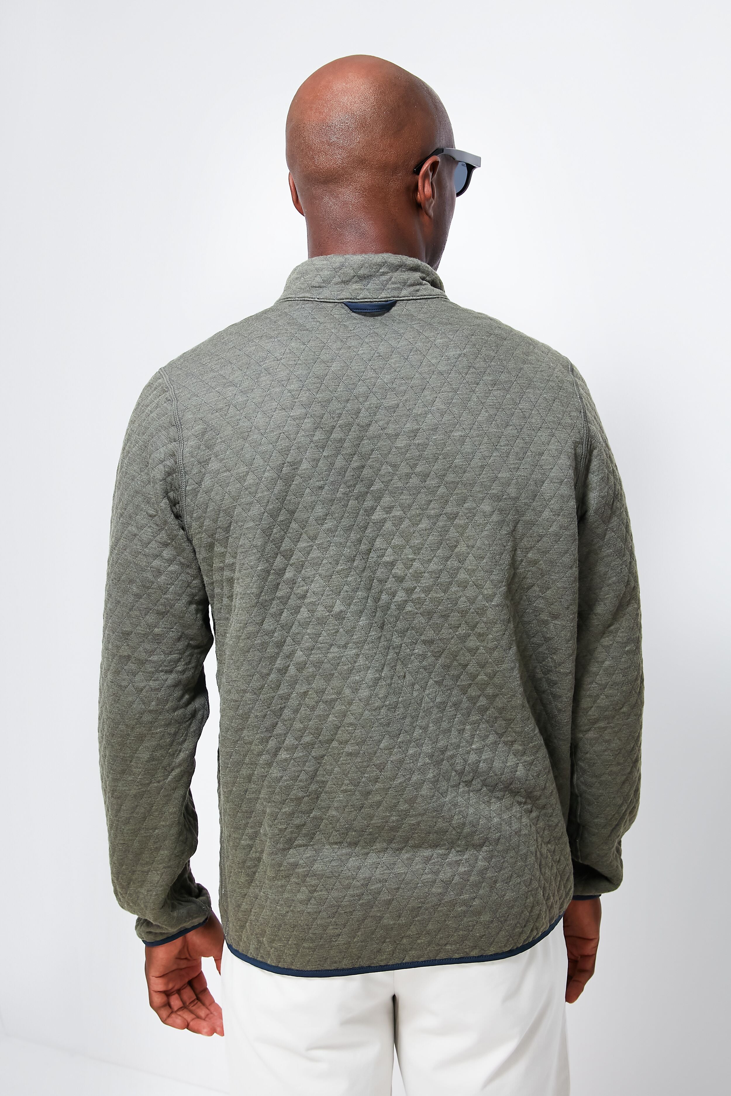 Navy Olive Heather Corbet Reversible Pullover - Image 7
