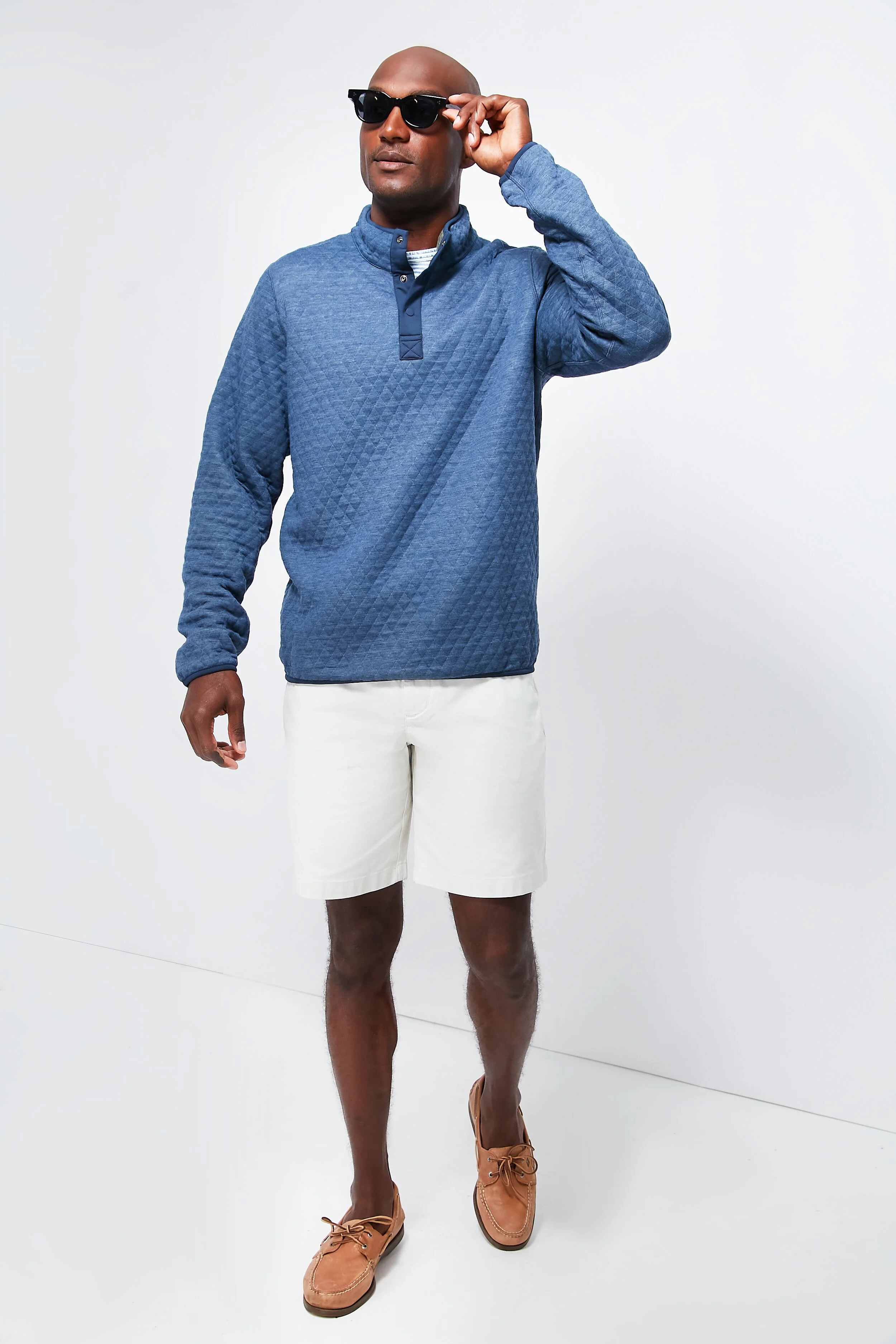 Navy Olive Heather Corbet Reversible Pullover - Image 9