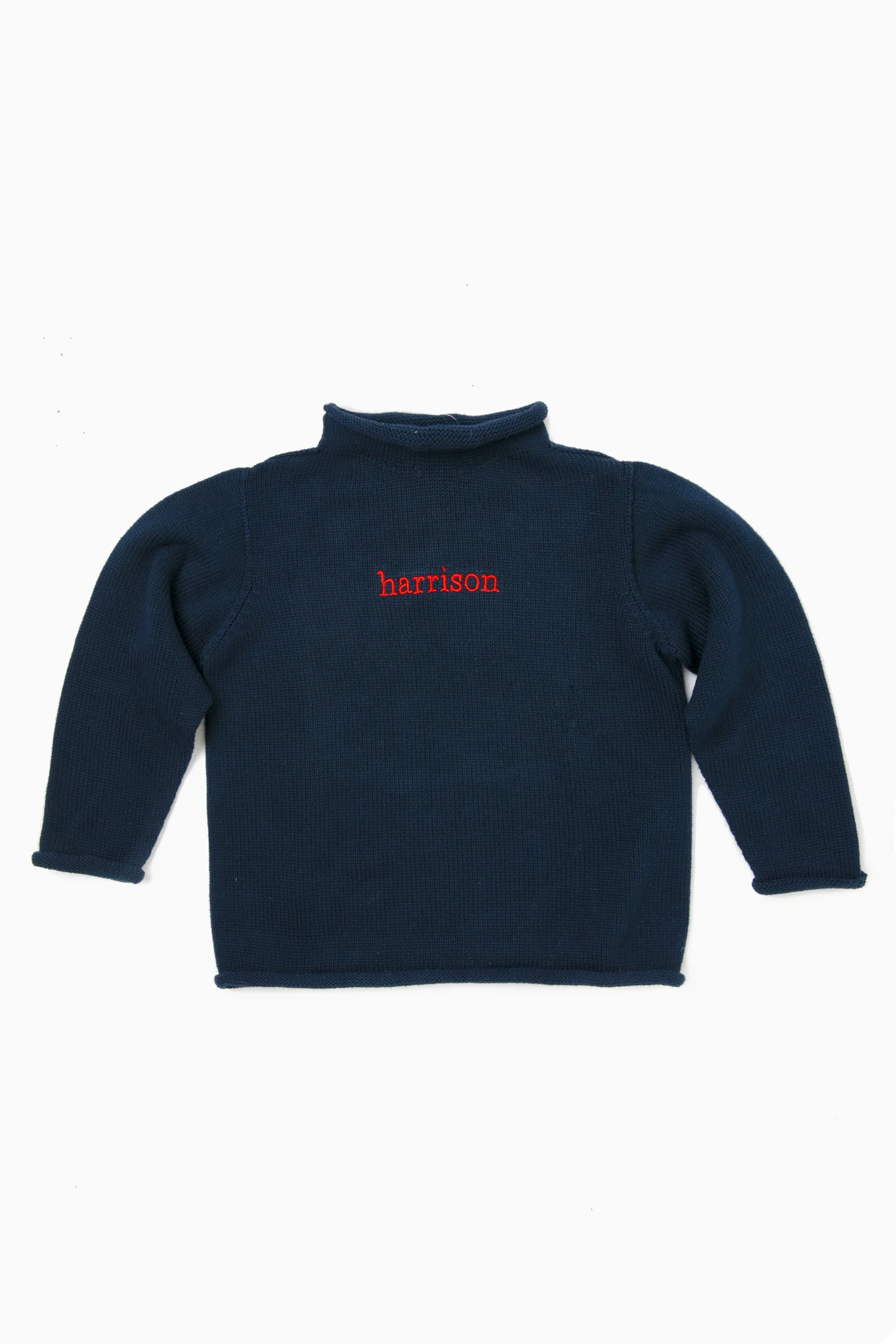 Navy Roll Neck Sweater - Image 3