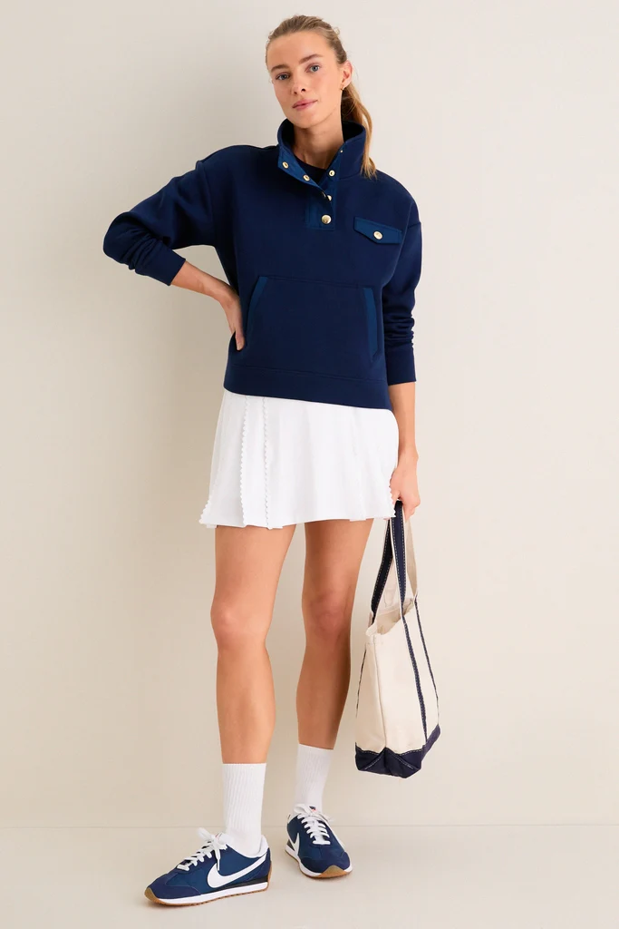 Navy Snap Neck Bailey Pullover - Image 2