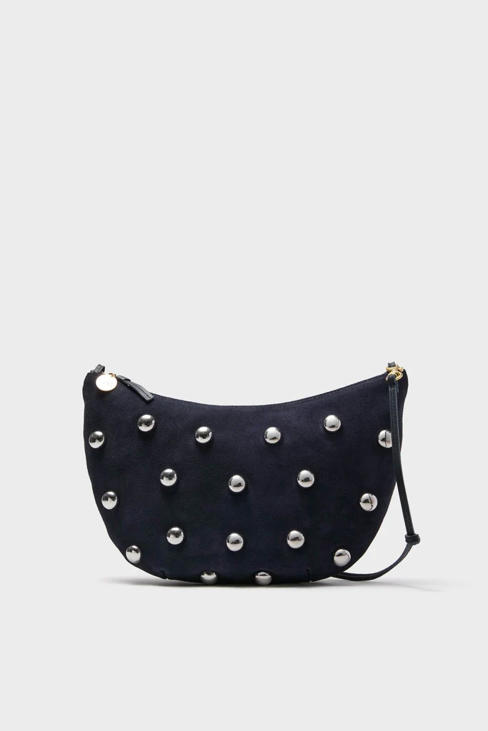 Navy Suede Lune Bag