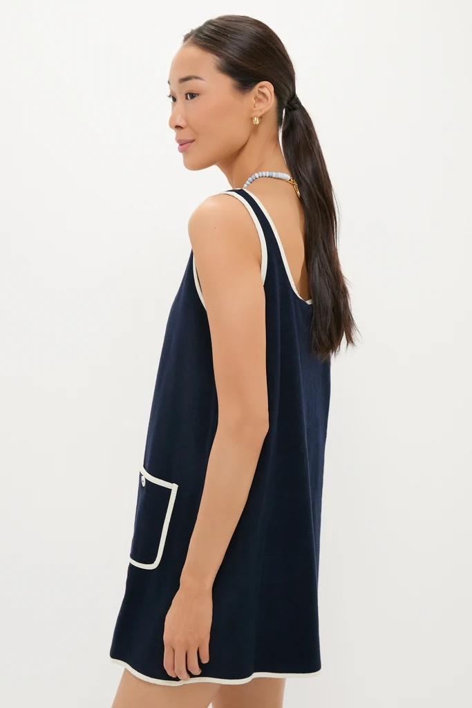Navy Mini Terrycloth Button Tank Coverup - Image 3