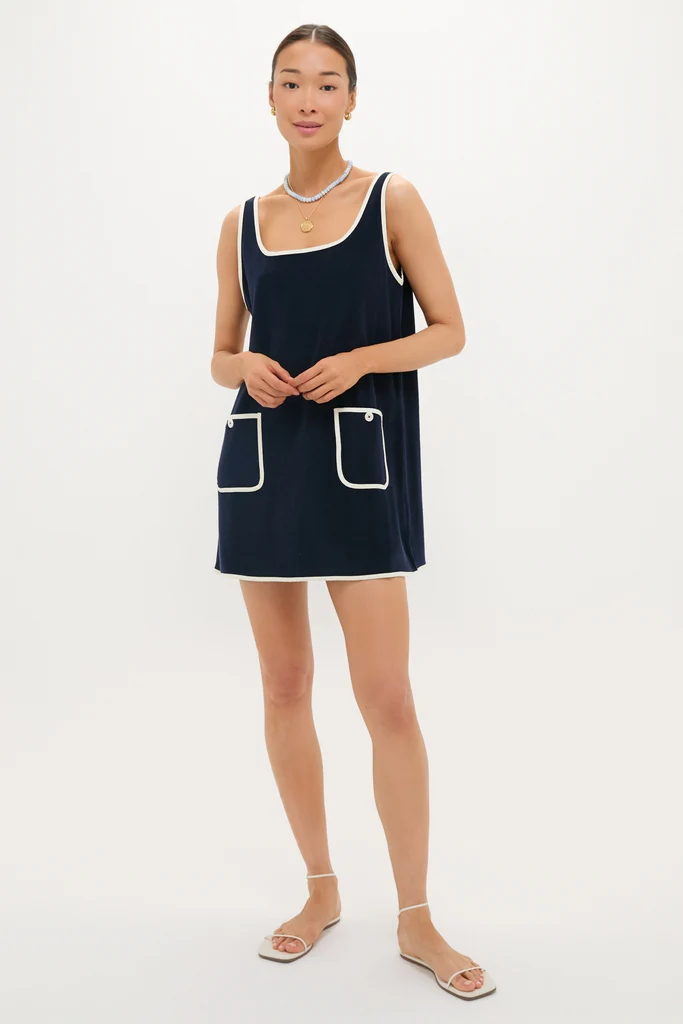 Navy Mini Terrycloth Button Tank Coverup - Image 6