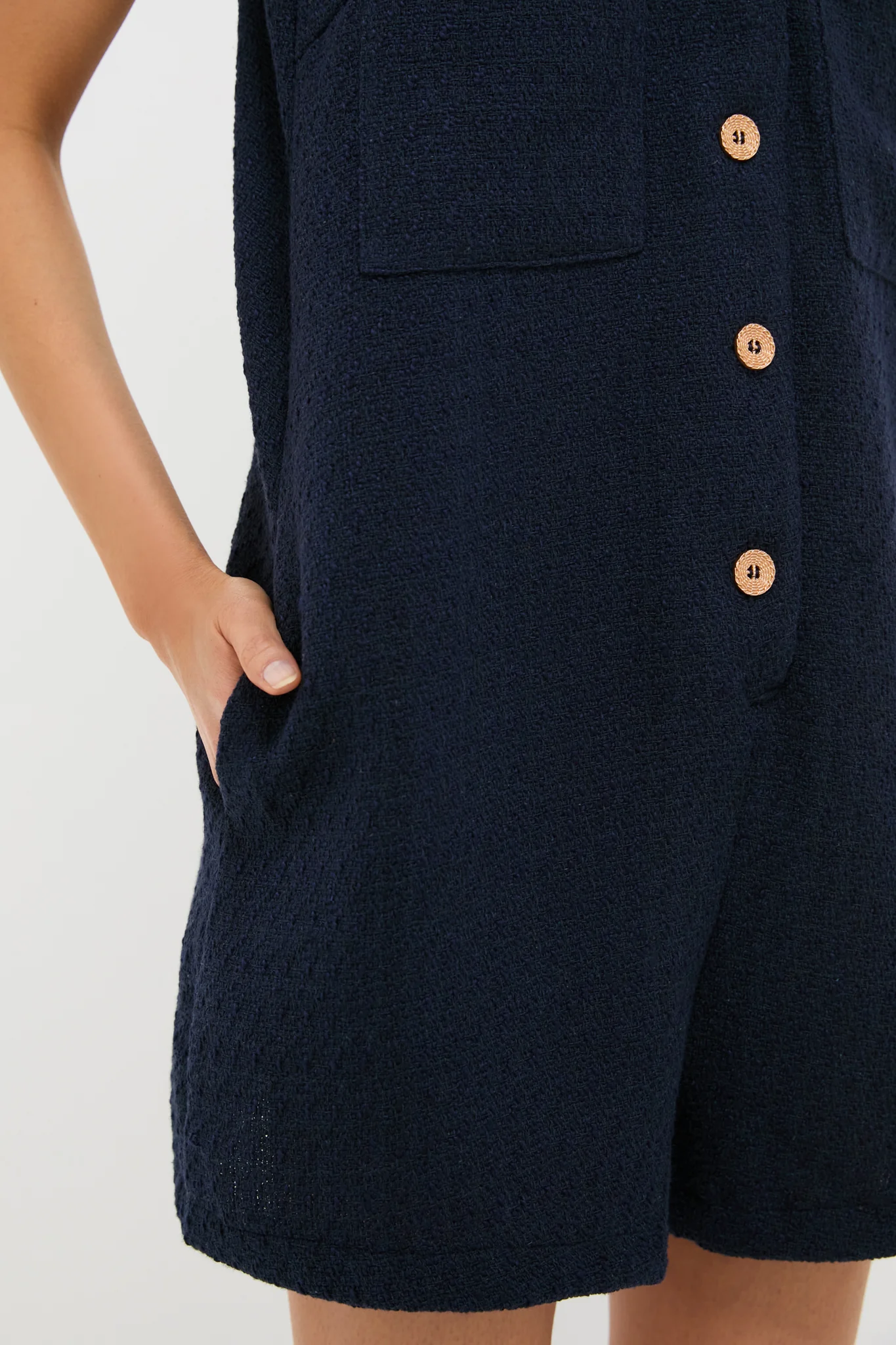 Navy Textured Myla Romper - Image 6