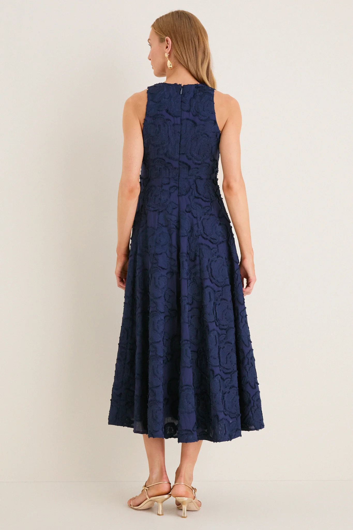 Navy Textured Rose Floral Melina Maxi Dress - Image 5