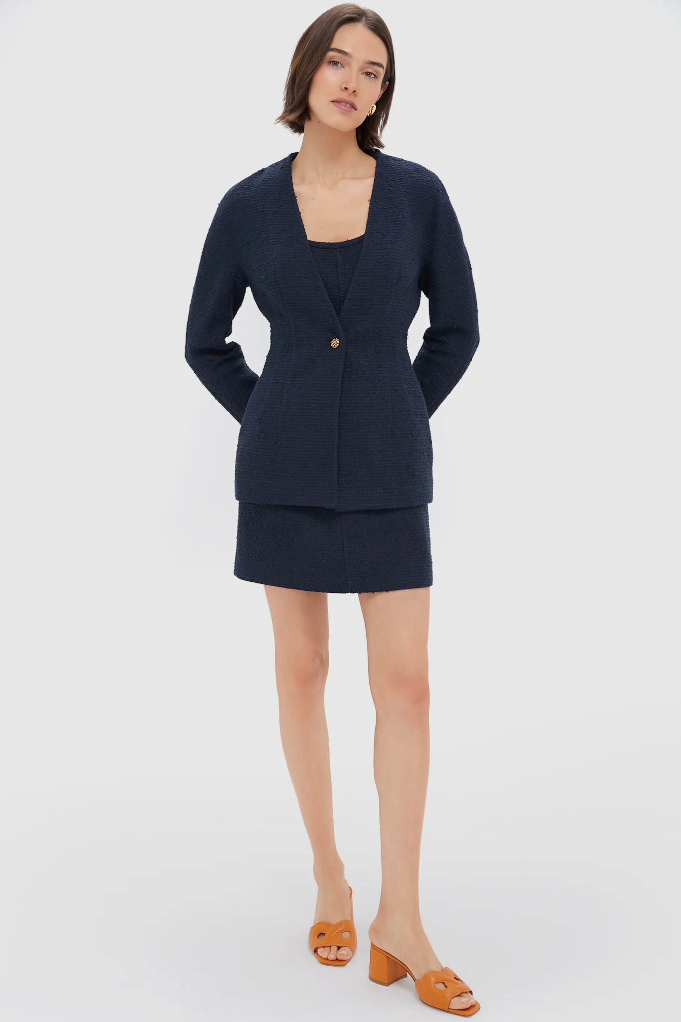 Navy Tweed Blaine Jacket - Image 6