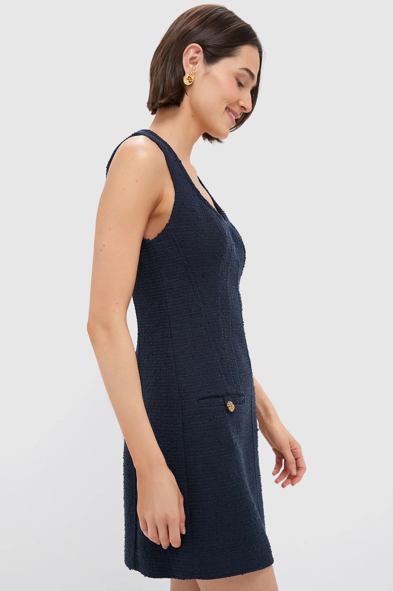 Navy Tweed Britton Dress - Image 3