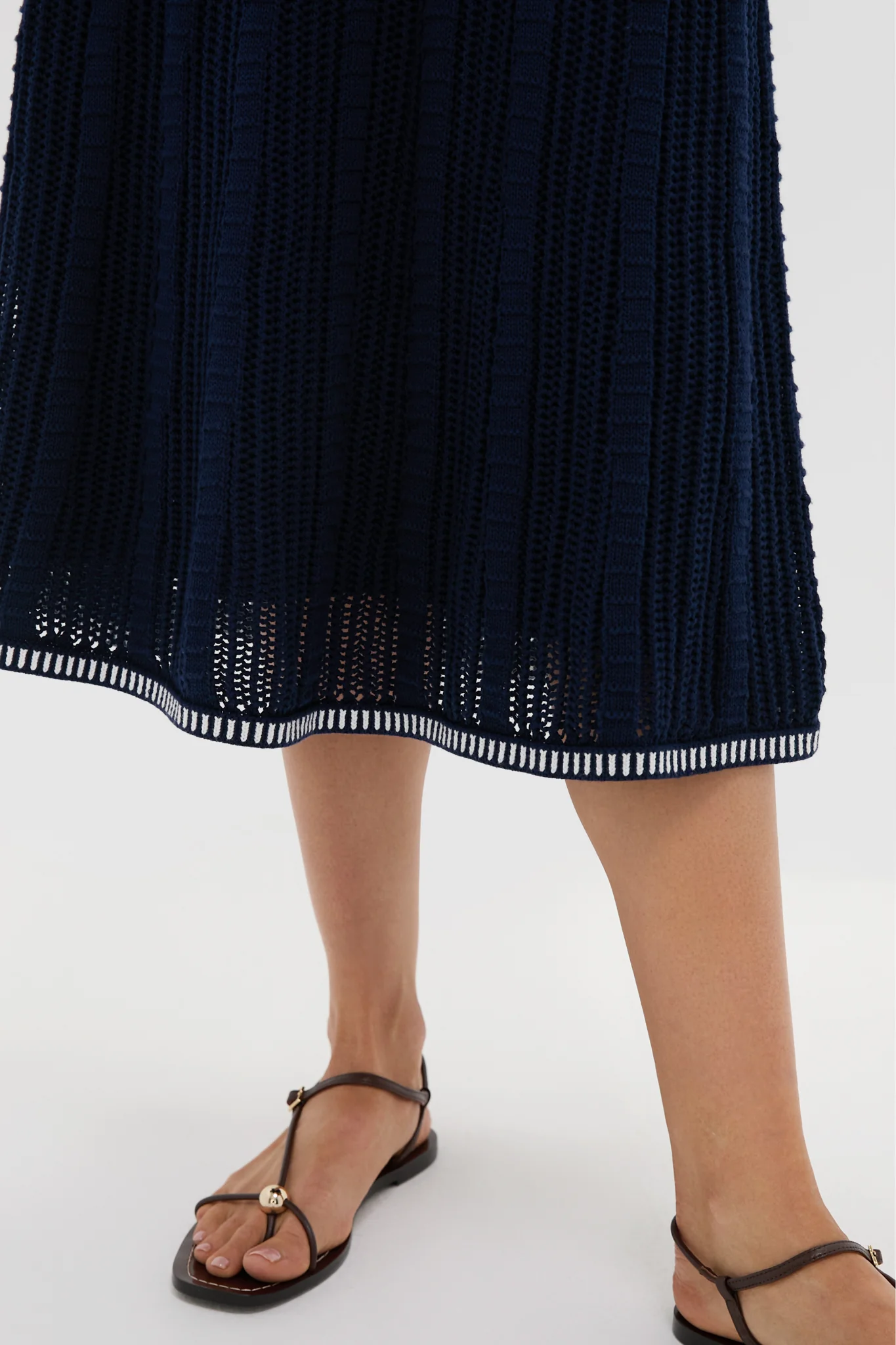 Navy with White Trim Knit Anne Dress - Image 6
