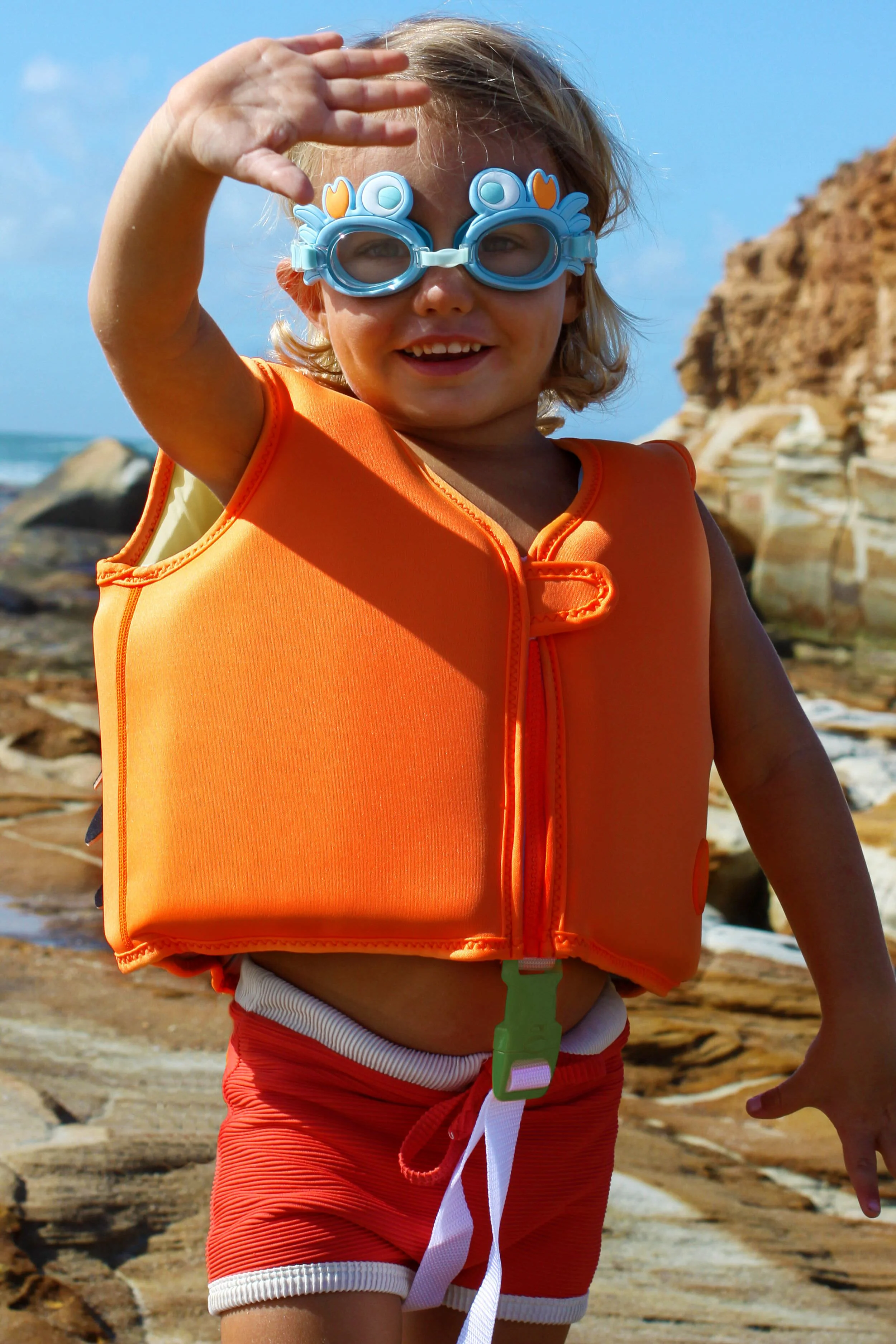 Neon Orange Sonny The Sea Creature Swim Vest - Image 2