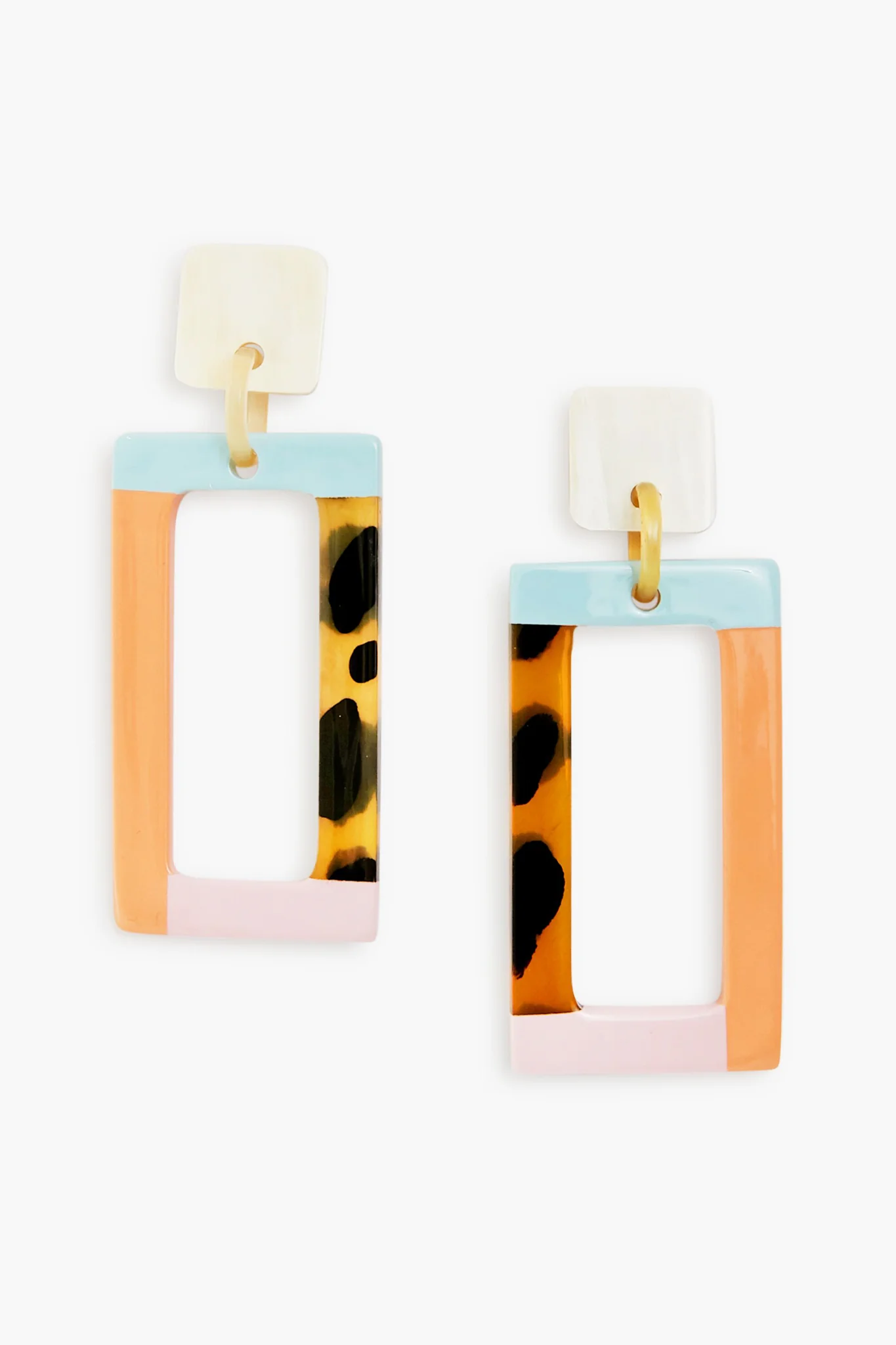 Neutral Color Block Earrings - Image 3