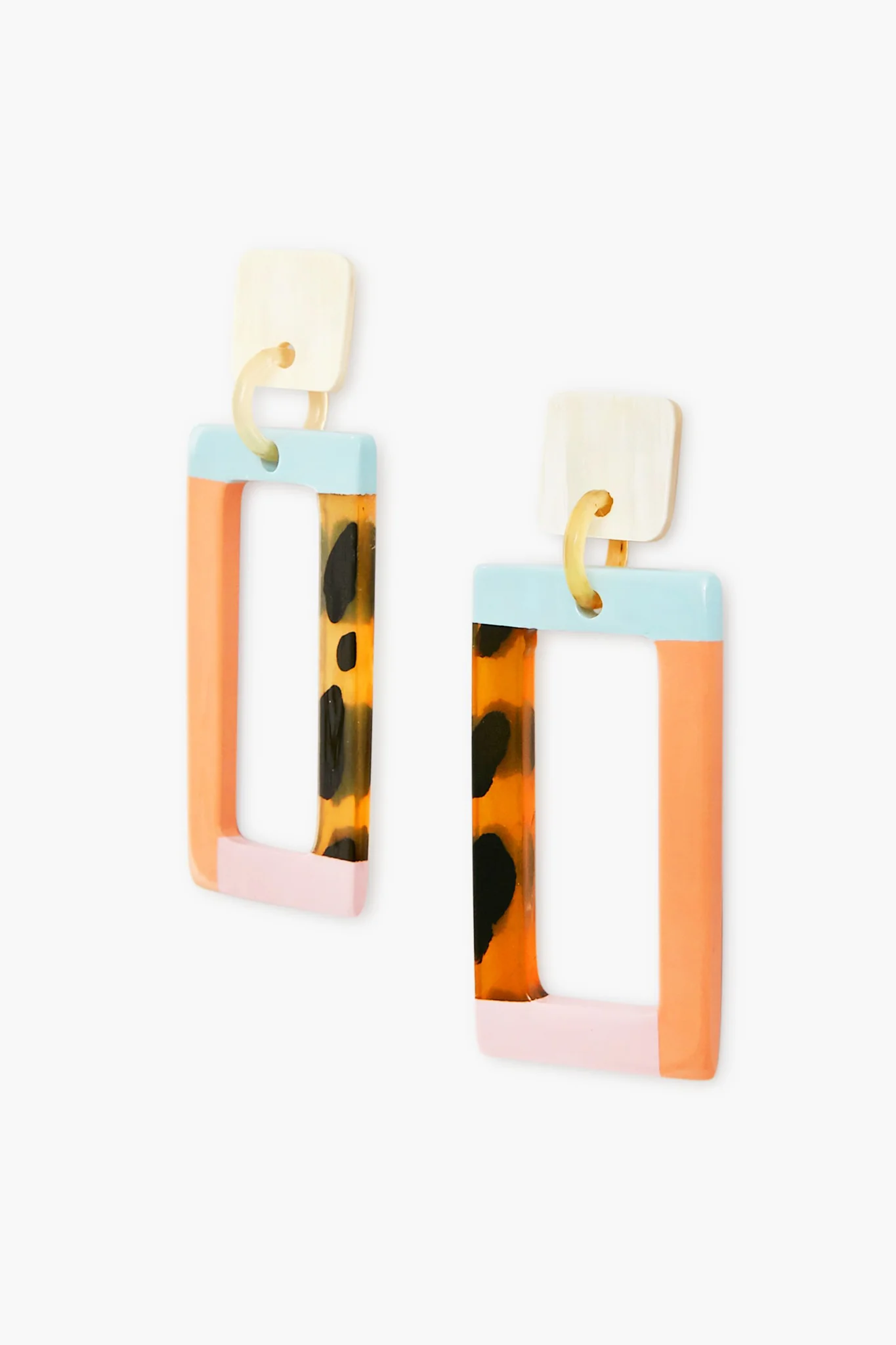 Neutral Color Block Earrings - Image 4
