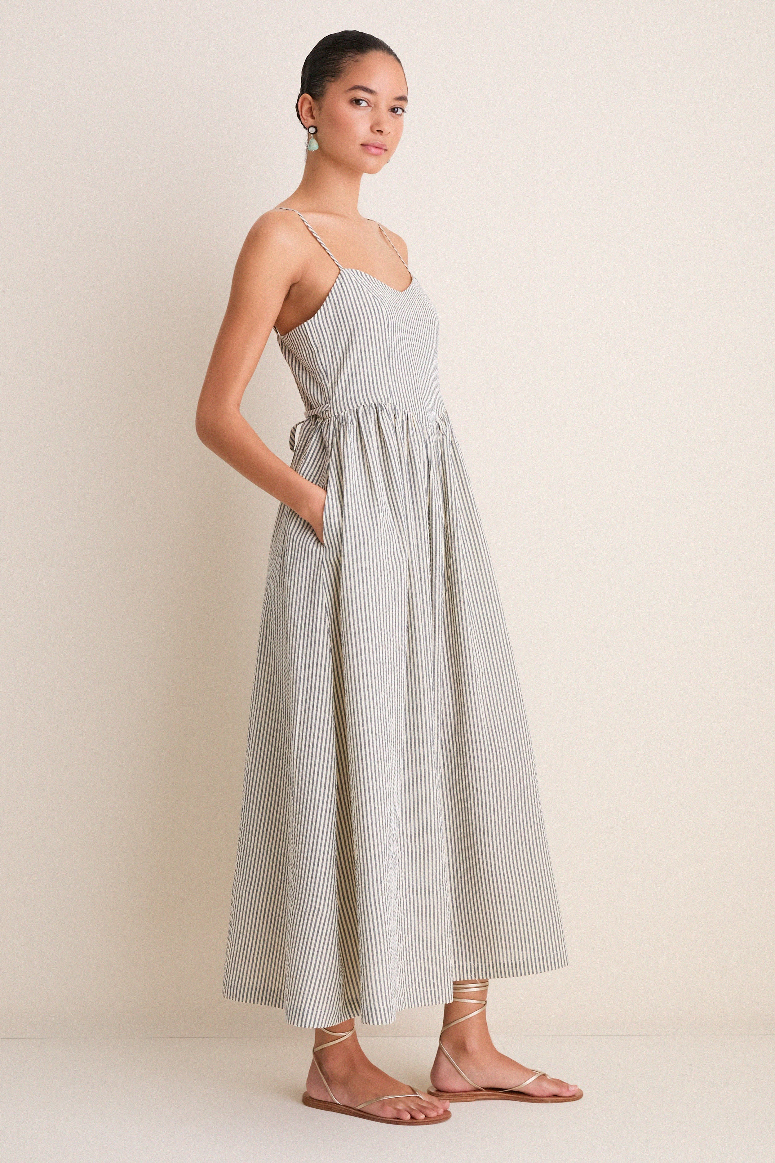 Newburyport Stripe Cotton Day Dress - Image 3
