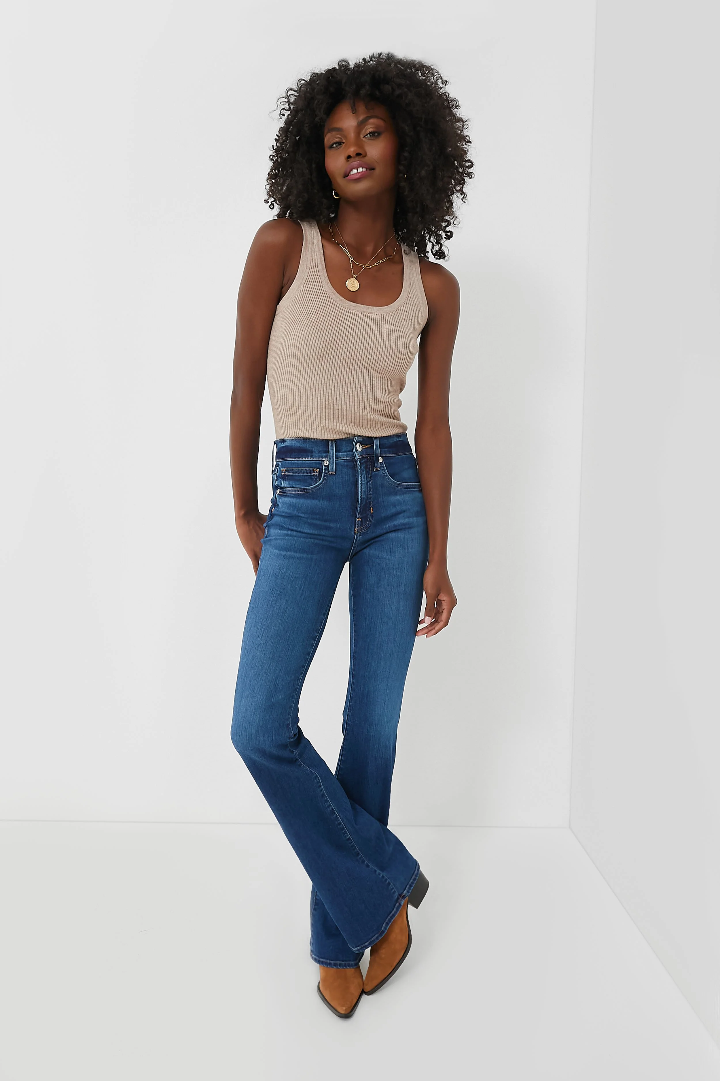 Oat Shelby Rib Knit Tank - Image 2