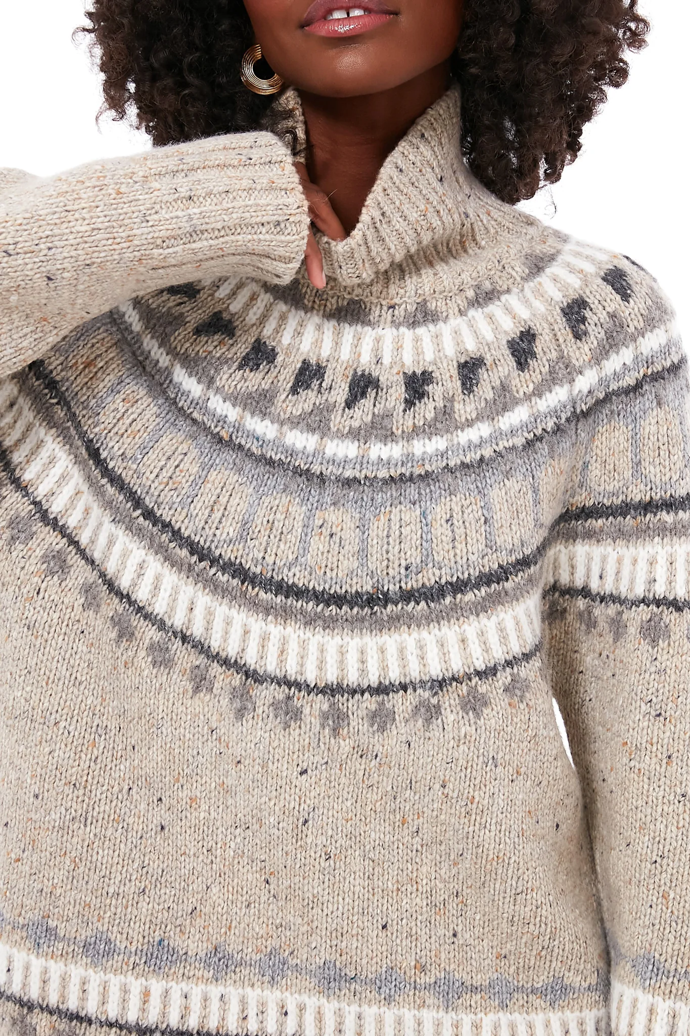 Oatmeal Combo Apres Ski Fairisle Turtleneck - Image 5