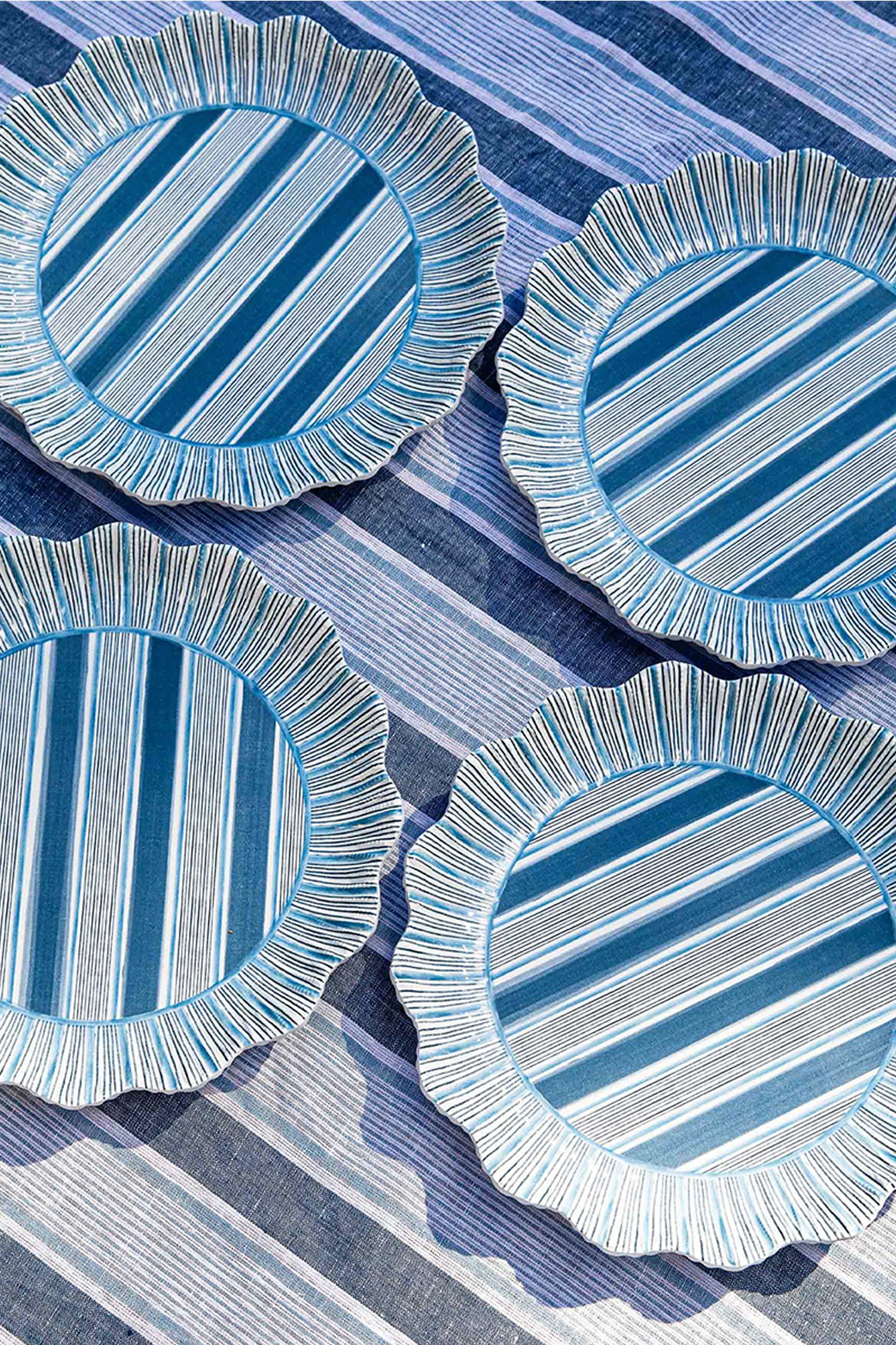 Ocean Cabana Stripe Melamine Dinner Plate Set of 4 - Image 4