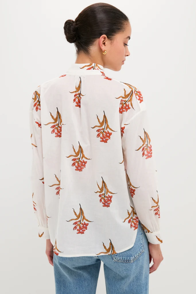 Off-White Kiki Persimmon Flower Shirt - Image 4