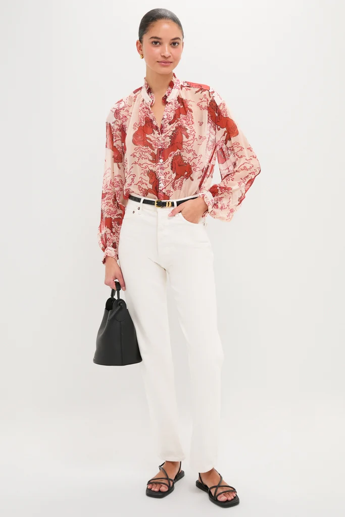 Off-White Poet Rouge Pegasus Blouse - Image 2