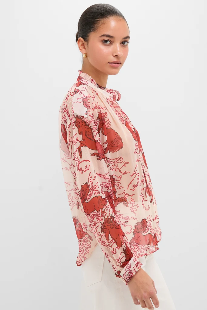 Off-White Poet Rouge Pegasus Blouse - Image 3