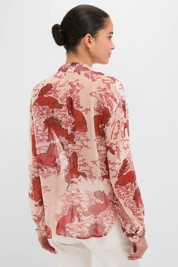 Off-White Poet Rouge Pegasus Blouse - Image 4