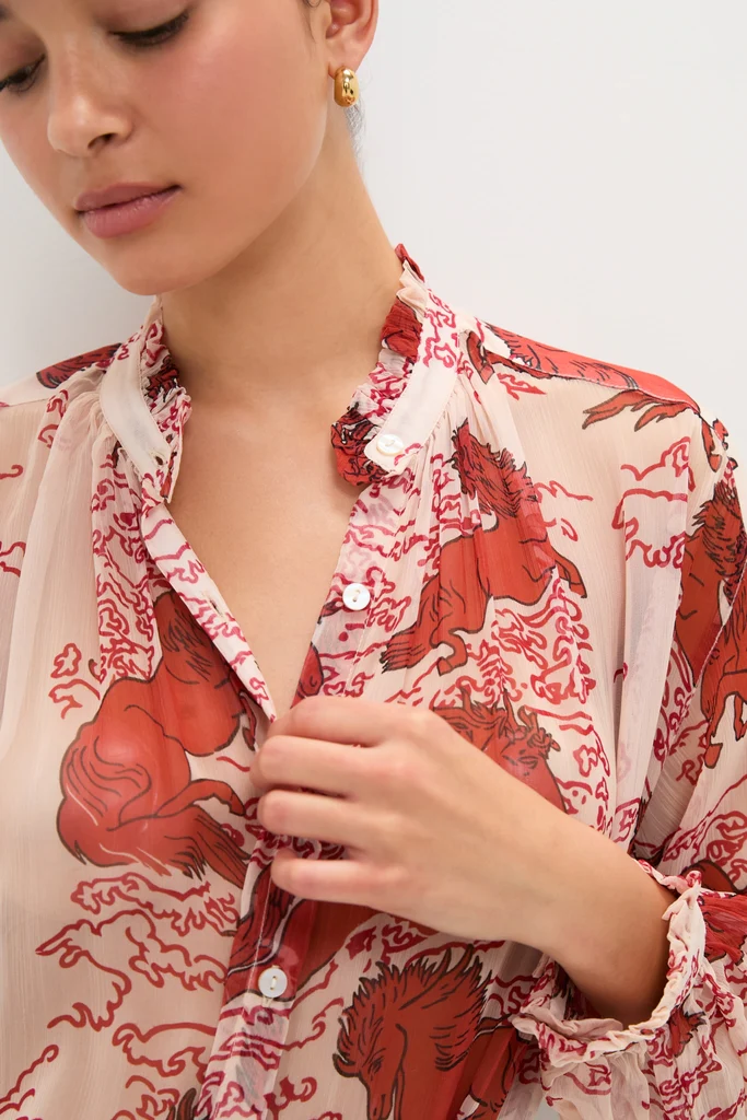 Off-White Poet Rouge Pegasus Blouse - Image 5