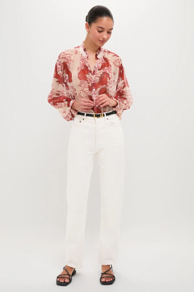 Off-White Poet Rouge Pegasus Blouse - Image 6
