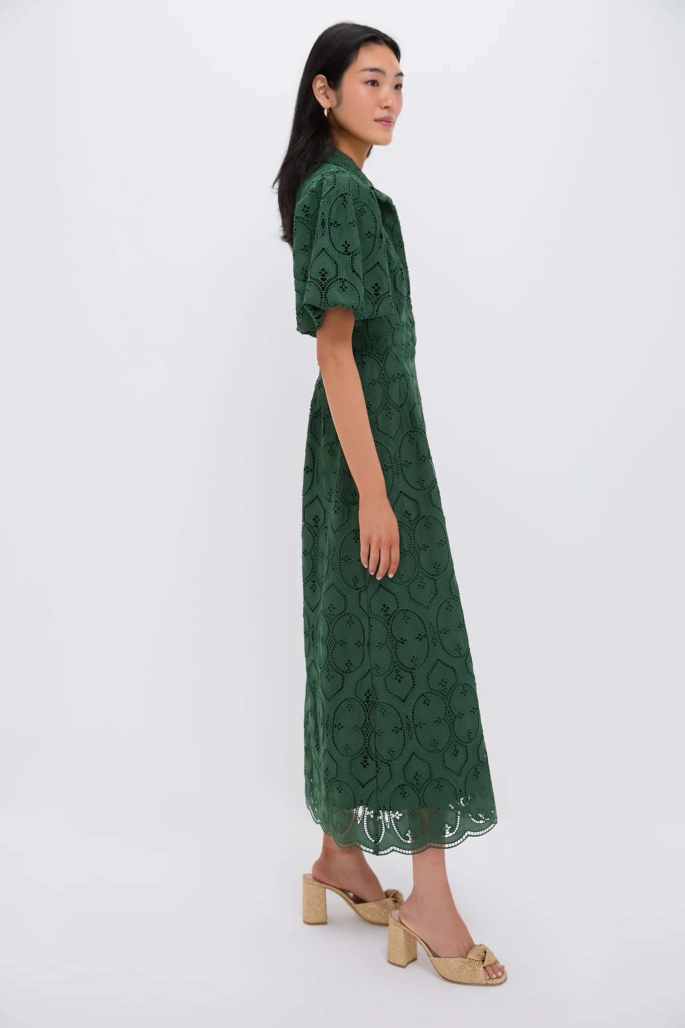 Olive Eyelet Delaney Dress - Image 3