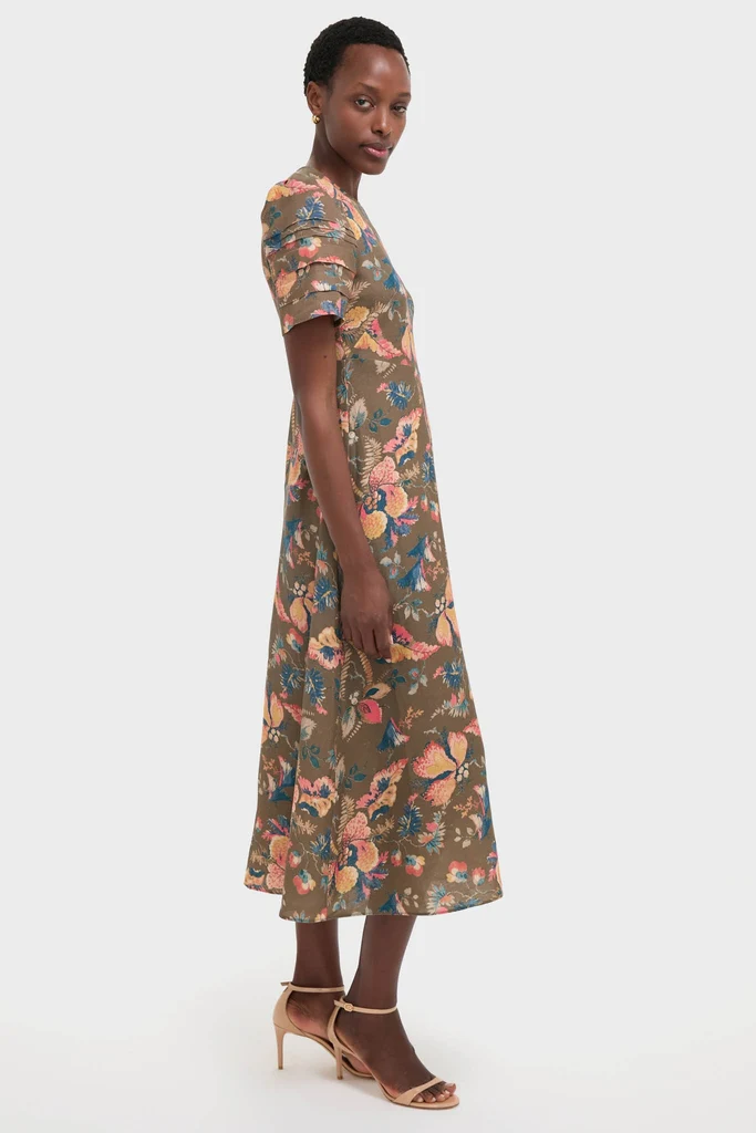 Olive Floral Casey Dress - Image 3