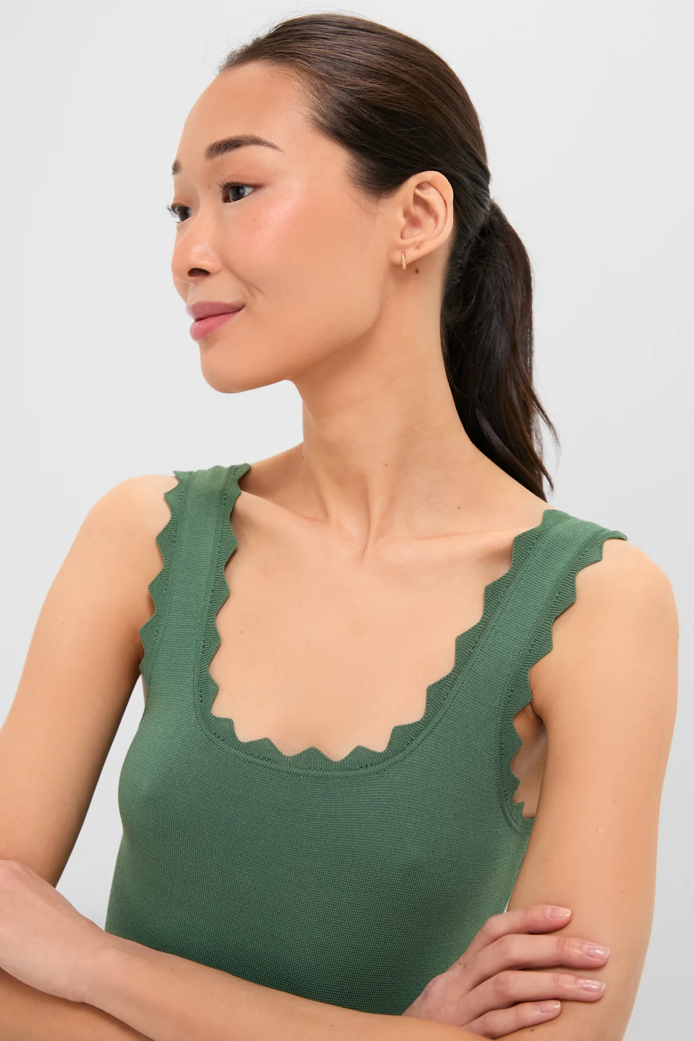 Olive Ric Rac Compression Tank - Image 5