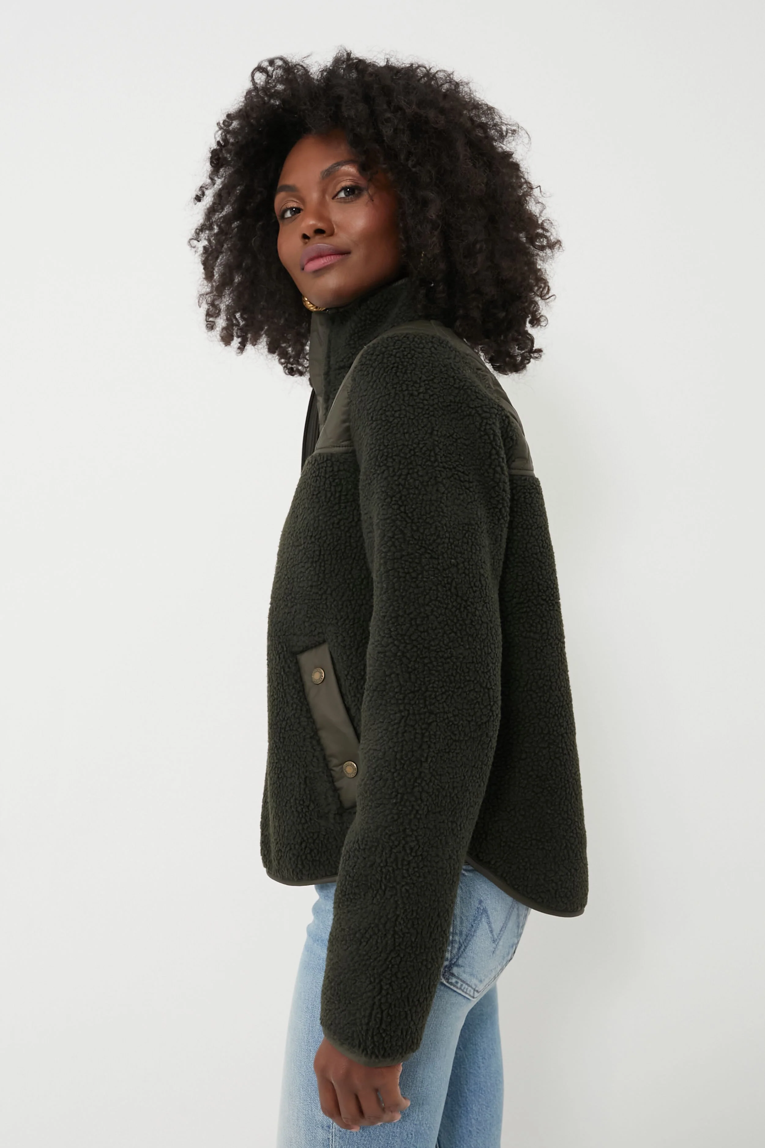 Olive Rockling Fleece Jacket - Image 3