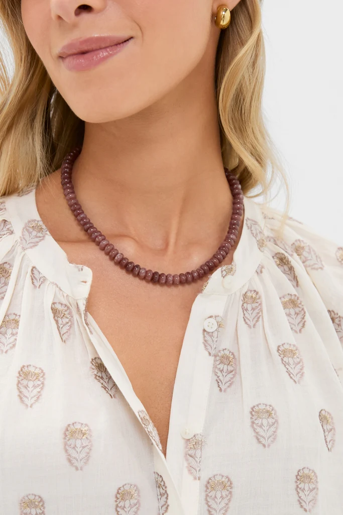 Orchid Echo Cotton Jacquard Sawyer Blouse - Image 5
