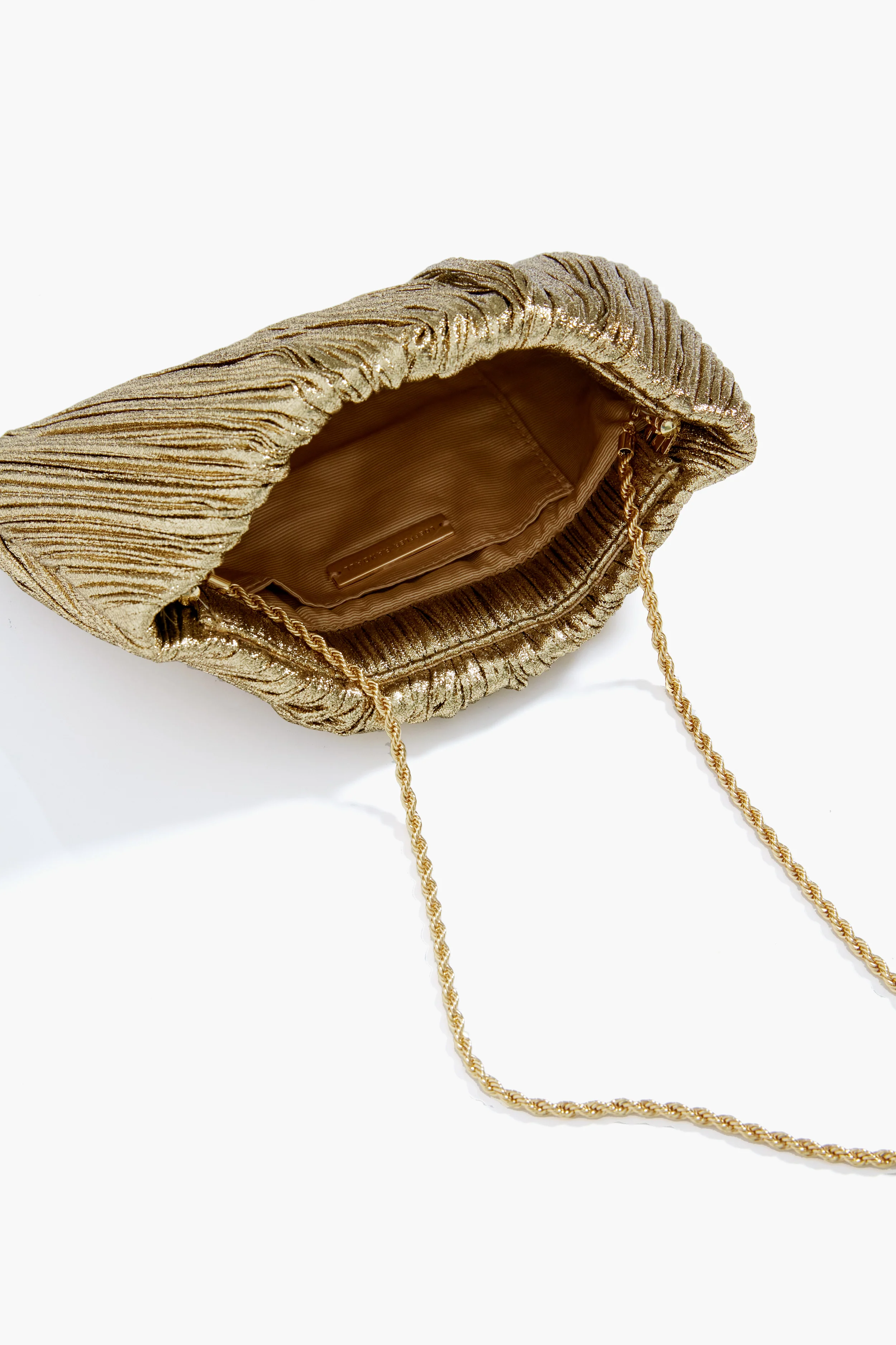 Oro Lame Brit Pleated Clutch - Image 4