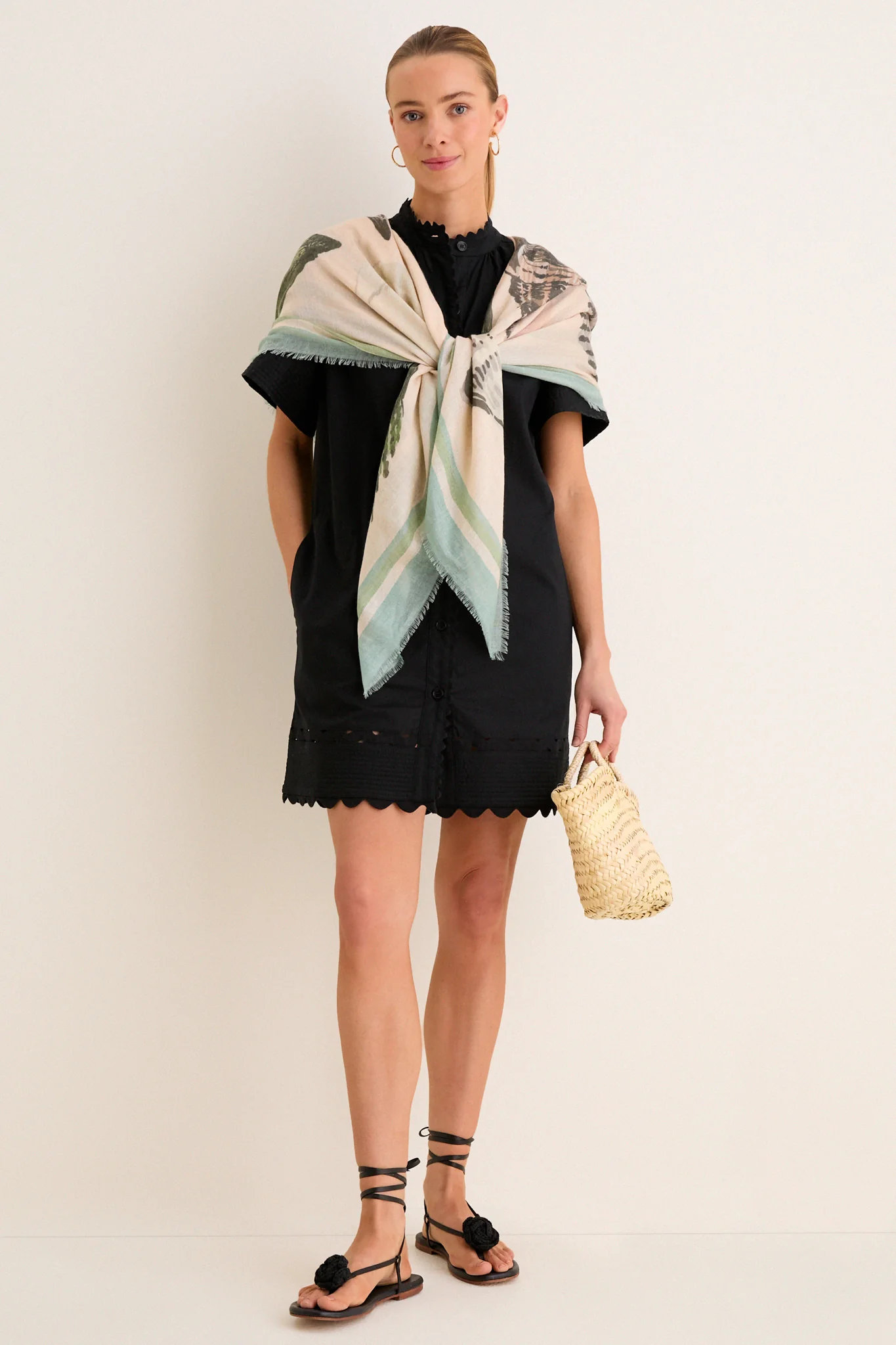 Painted Shells Silk Cashmere Blend Large Scarf - Image 4