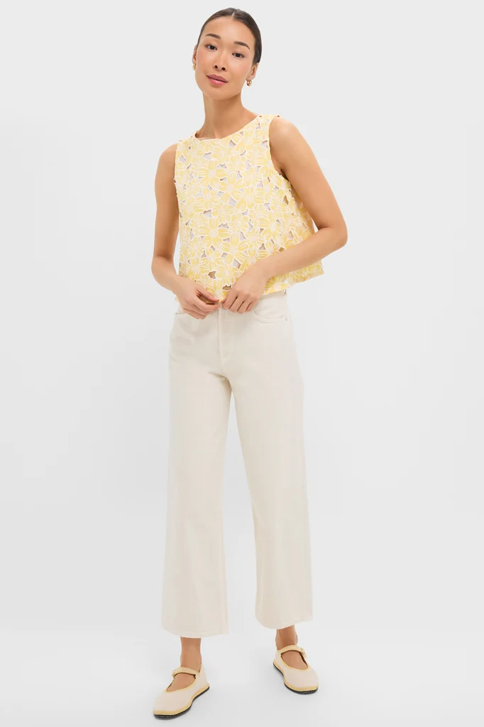 Pale Yellow Flower Vera Top - Image 6