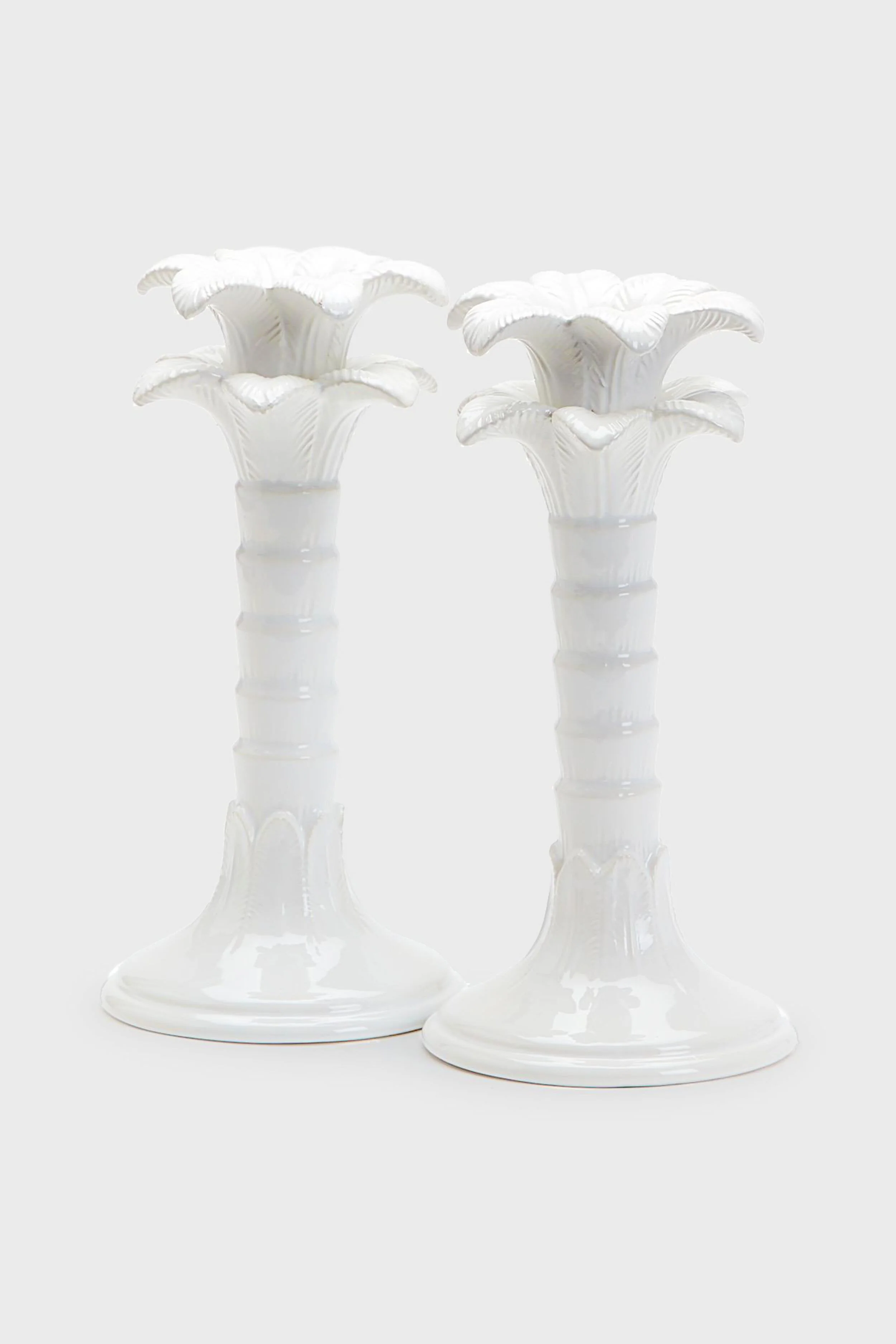 Palm Leaf Set of 2 Candlestick Holders - Image 4