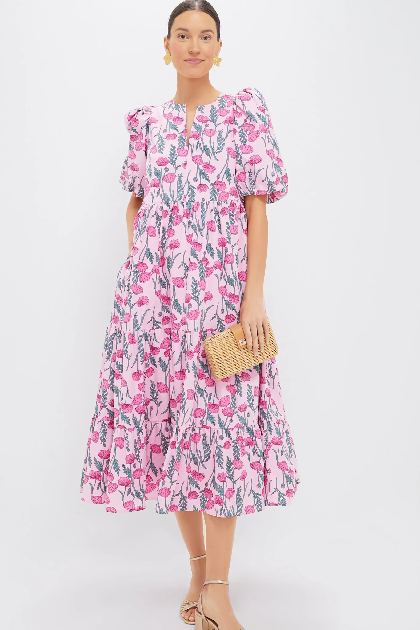 Pink Amaryllis Floral Cisco Maxi Dress - Image 2