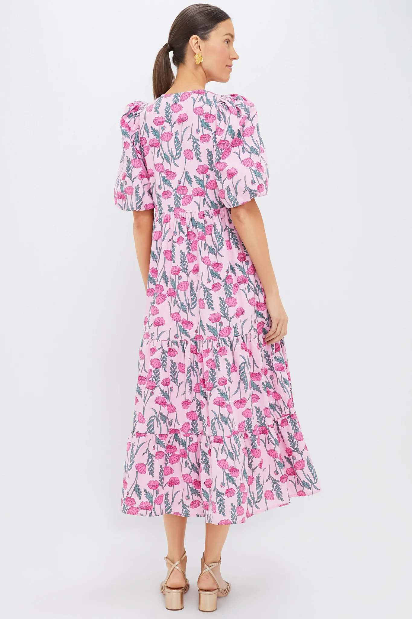 Pink Amaryllis Floral Cisco Maxi Dress - Image 4