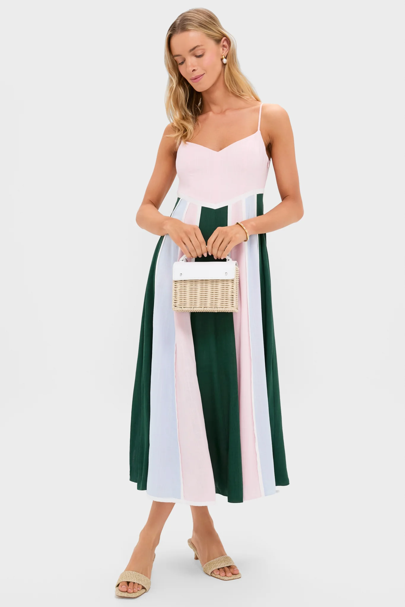 Pink, Green & Blue Striped Baxter Maxi Dress - Image 2
