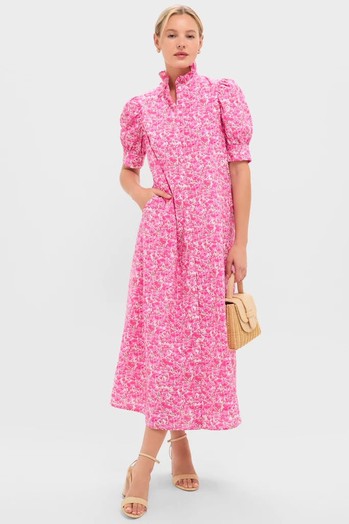 Pink Poppies Floral Louisa Maxi Dress - Image 6