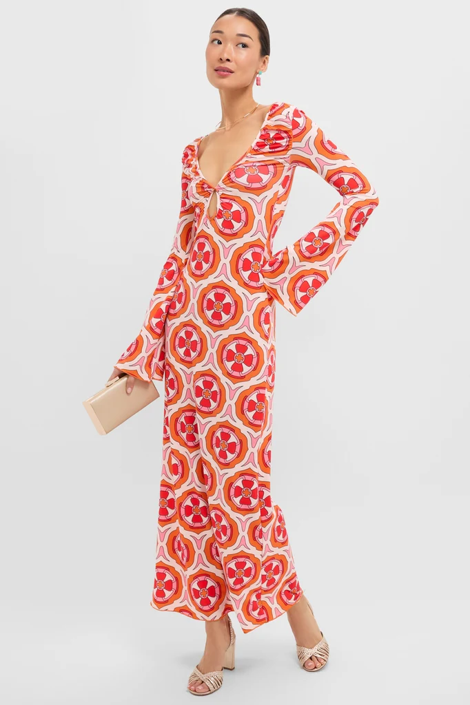 Pink Retro Radiance Diana Bell Maxi Dress - Image 2