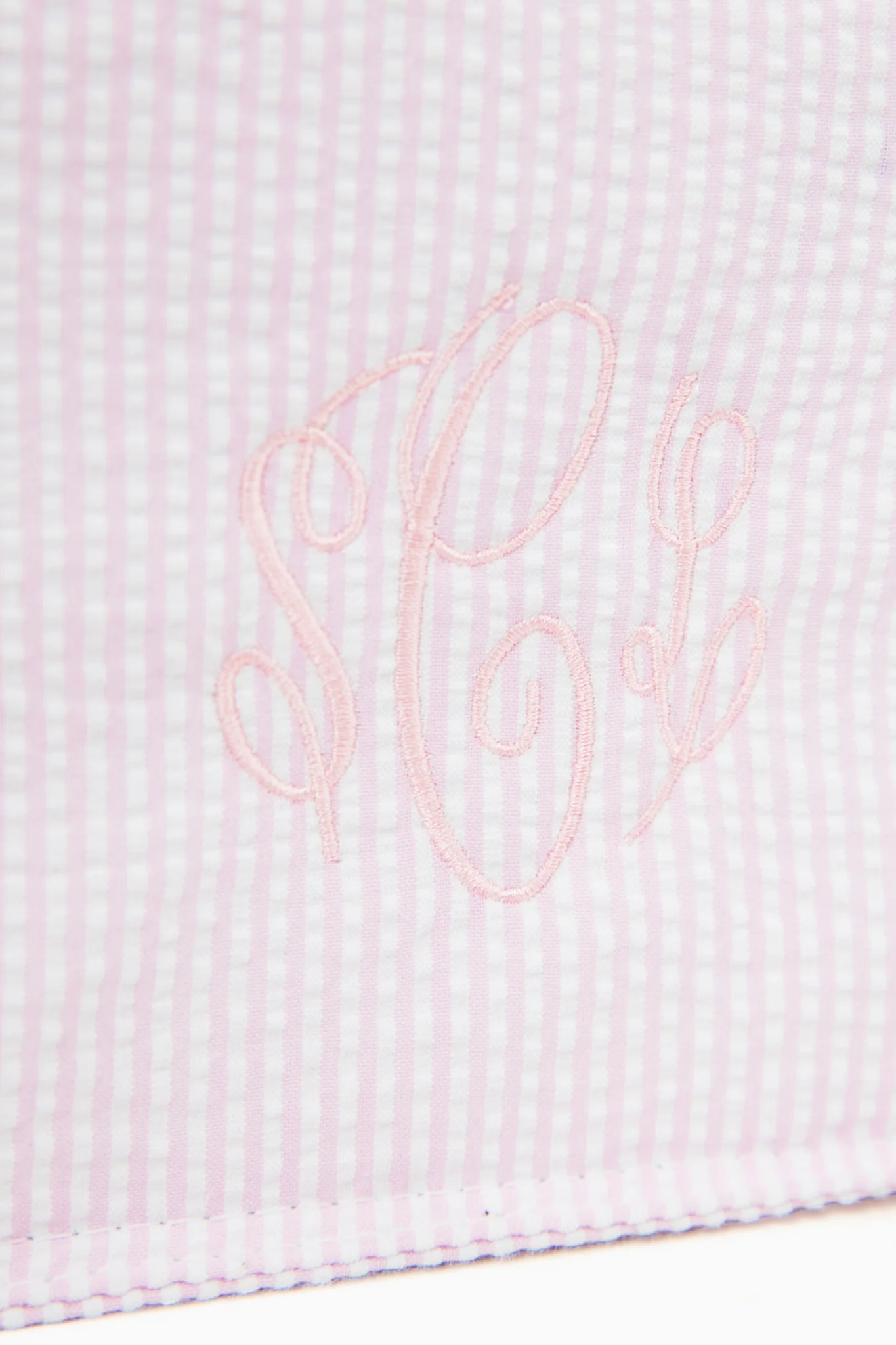 Pink Seersucker Snack Square Bag - Image 5