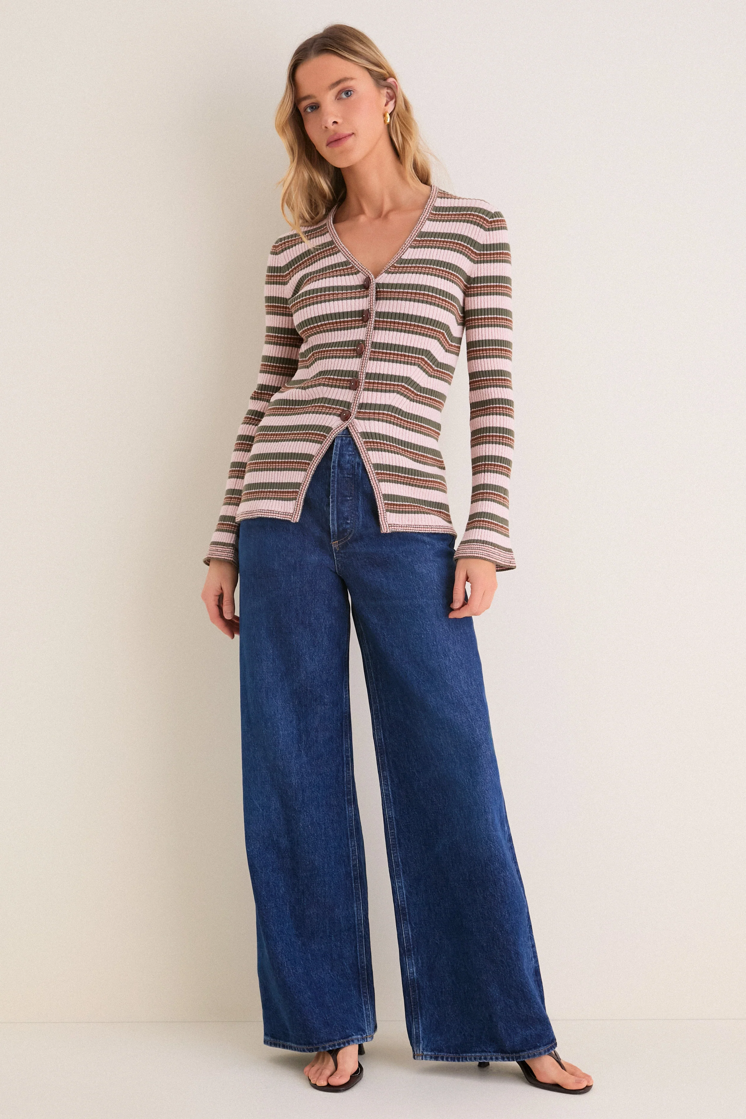 Pink Shell and Stone Army Grazia Cardigan - Image 7