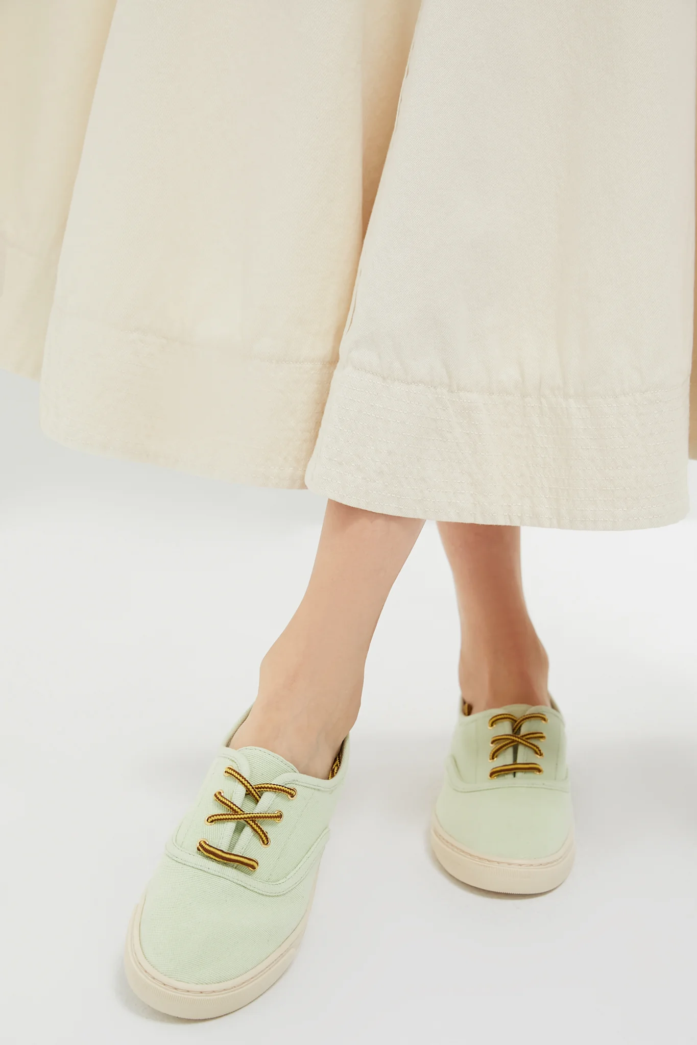 Pistachio Canvas Bea Sneakers - Image 6