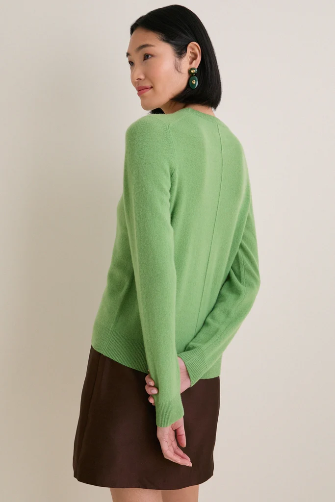 Pistachio Cashmere Crewneck Sweater - Image 4