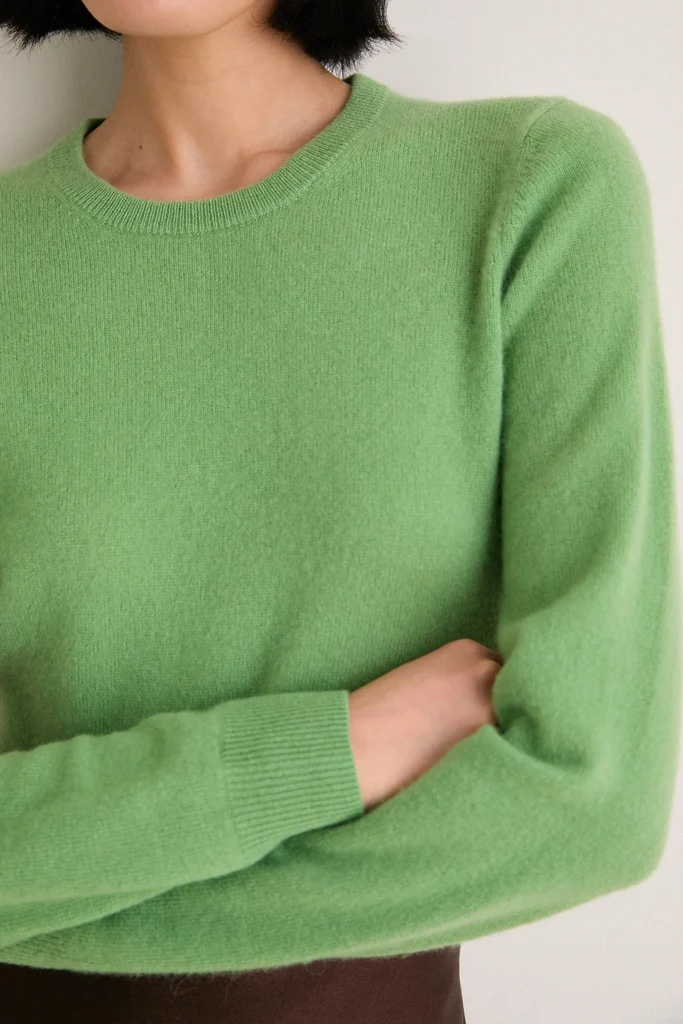 Pistachio Cashmere Crewneck Sweater - Image 5