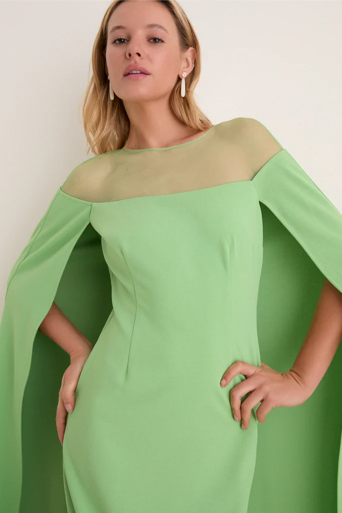 Pistachio Estelle Cape Maxi Dress - Image 2