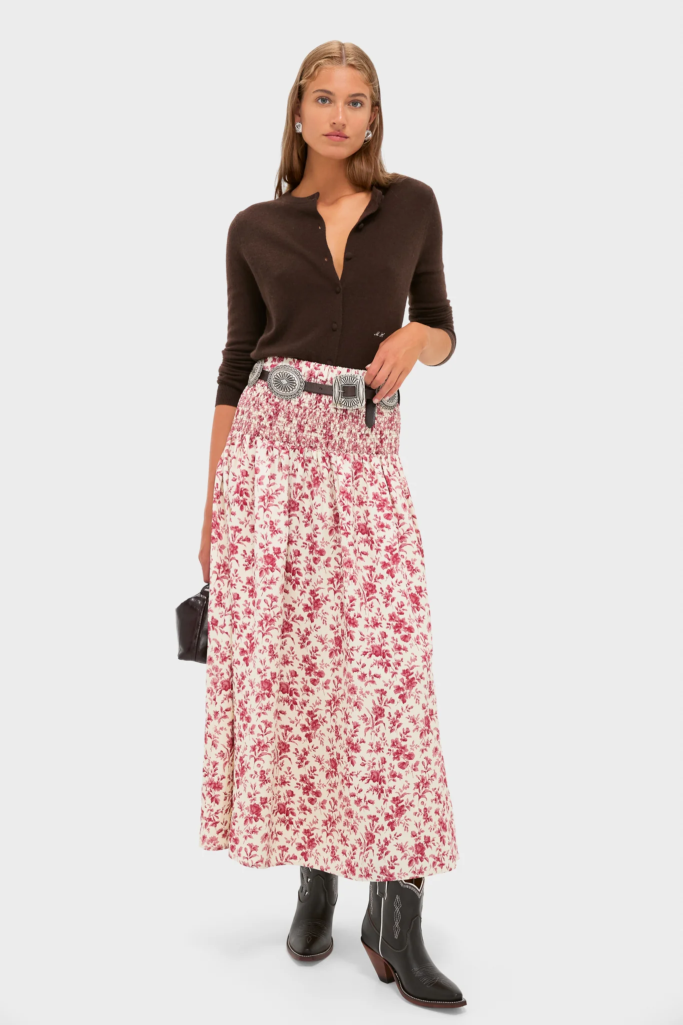 Pomegranate Bloom Smocked Benson Skirt - Image 2